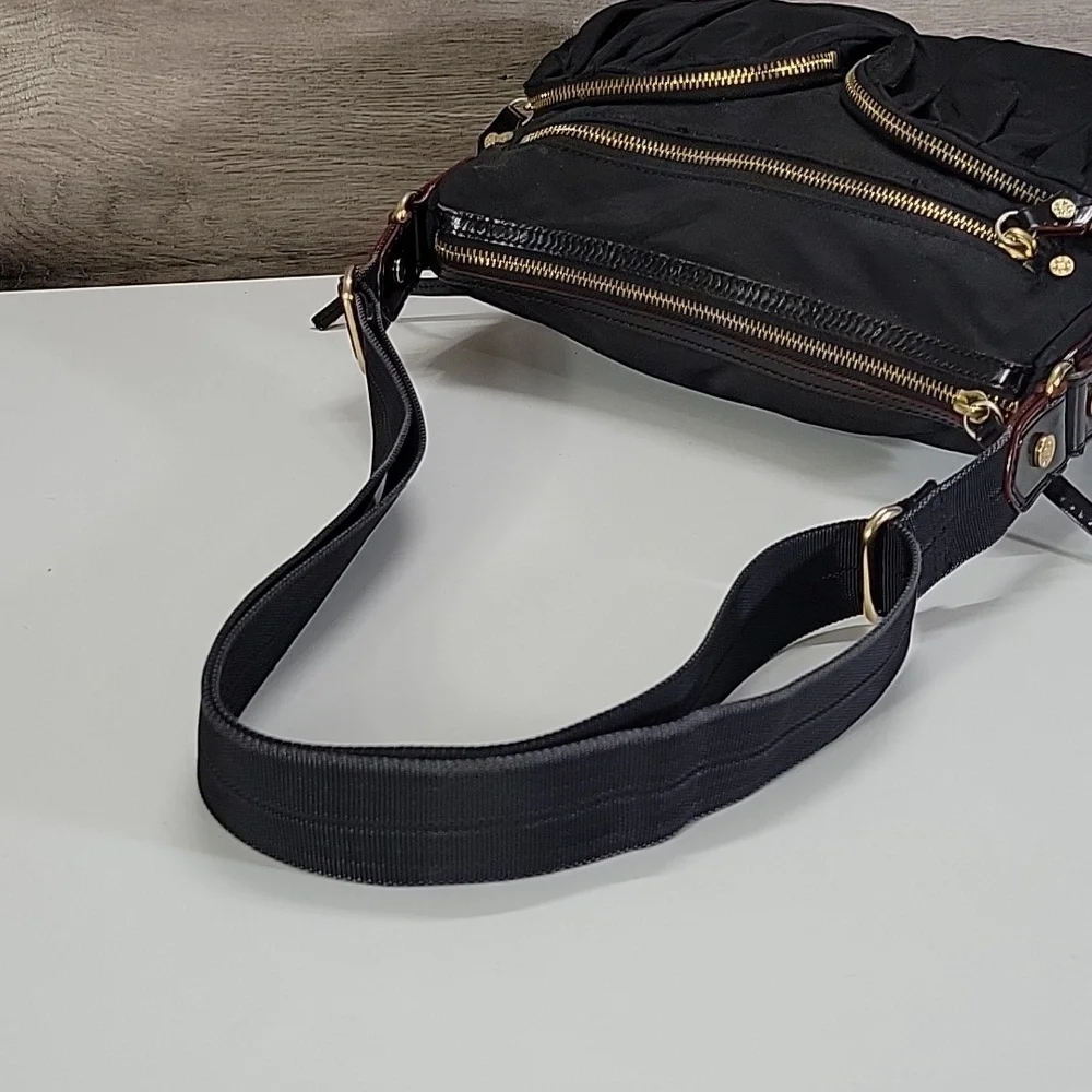 MZ Wallace Paige Black Nylon Crossbody Shoulder Bag